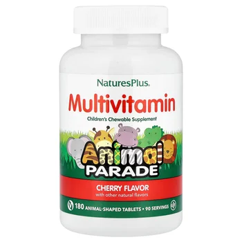Animal Parade®, Children's Chewable Multivitamin Supplement, Cherry, 180 Animal-Shaped Tablets