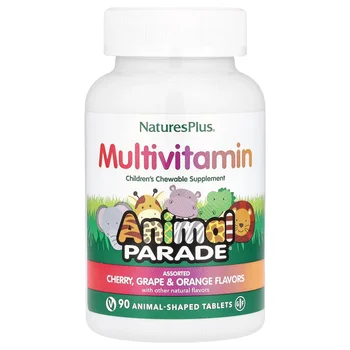 Animal Parade®, Children's Chewable Multivitamin, Cherry, Grape & Orange, 90 Animal-Shaped Tablets