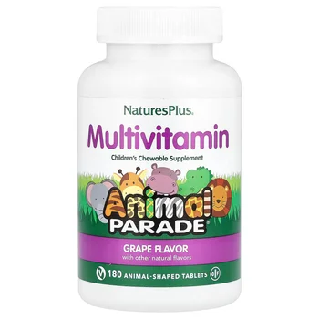 Animal Parade®, Children's Chewable Multivitamin, Grape, 180 Animal-Shaped Tablets