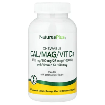 Chewable Cal/Mag/Vit D3 with Vitamin K2, Vanilla, 60 Chewable Tablets