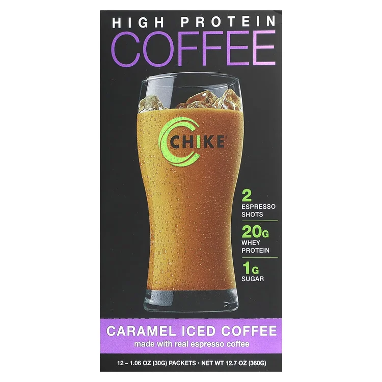 High Protein Iced Coffee,  Caramel, 12 Packets, 1.06 oz (30 g) Each image 1