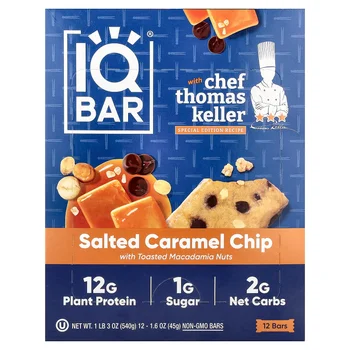 Plant Protein Bar, Salted Caramel Chip With Toasted Macadamia Nuts, 12 Bars, 1.6 oz (45 g) Each