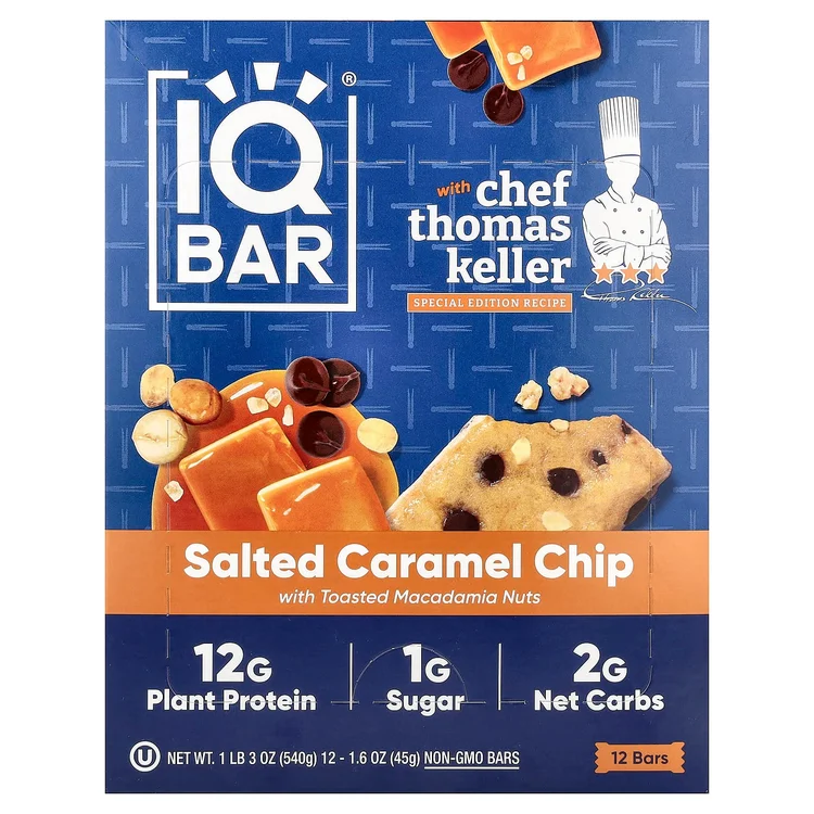Plant Protein Bar, Salted Caramel Chip With Toasted Macadamia Nuts, 12 Bars, 1.6 oz (45 g) Each image 1