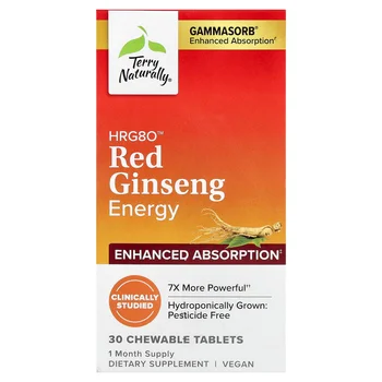 HRG80™ Red Ginseng Energy, 30 Chewable Tablets (100 mg per Tablet)