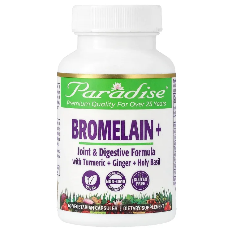 Bromelain+, 60 Vegetarian Capsules image 1