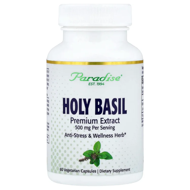 Holy Basil, 60 Vegetarian Capsules (250 mg per Capsule) image 1