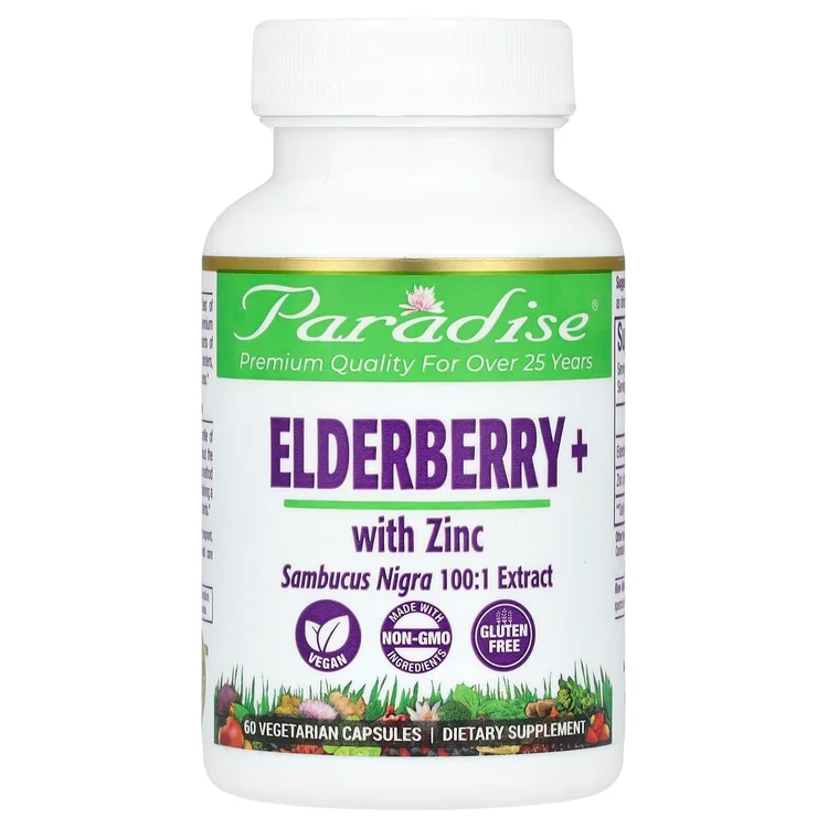 Elderberry+ with Zinc, 60 Vegetarian Capsules image 1