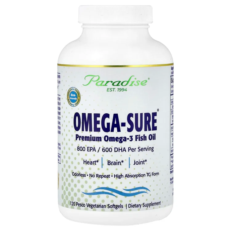 Omega-Sure®, Premium Omega-3 Fish Oil, 120 Pesco Vegetarian Softgels image 1