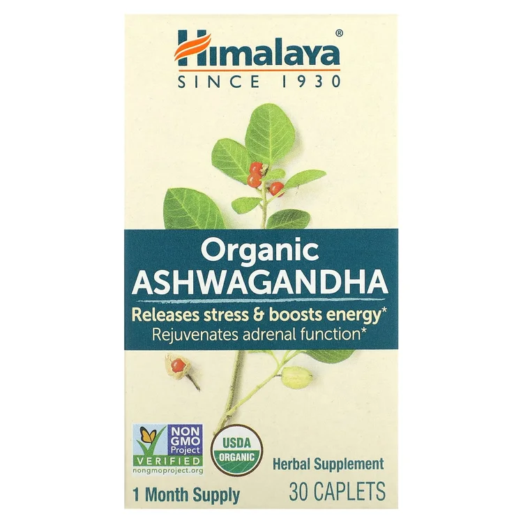 Organic Ashwagandha, 30 Caplets image 1