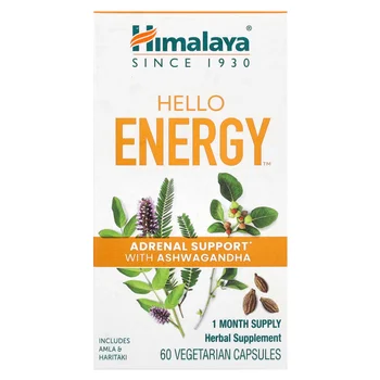 Hello Energy, Adrenal Support with Ashwagandha, 60 Vegetarian Capsules