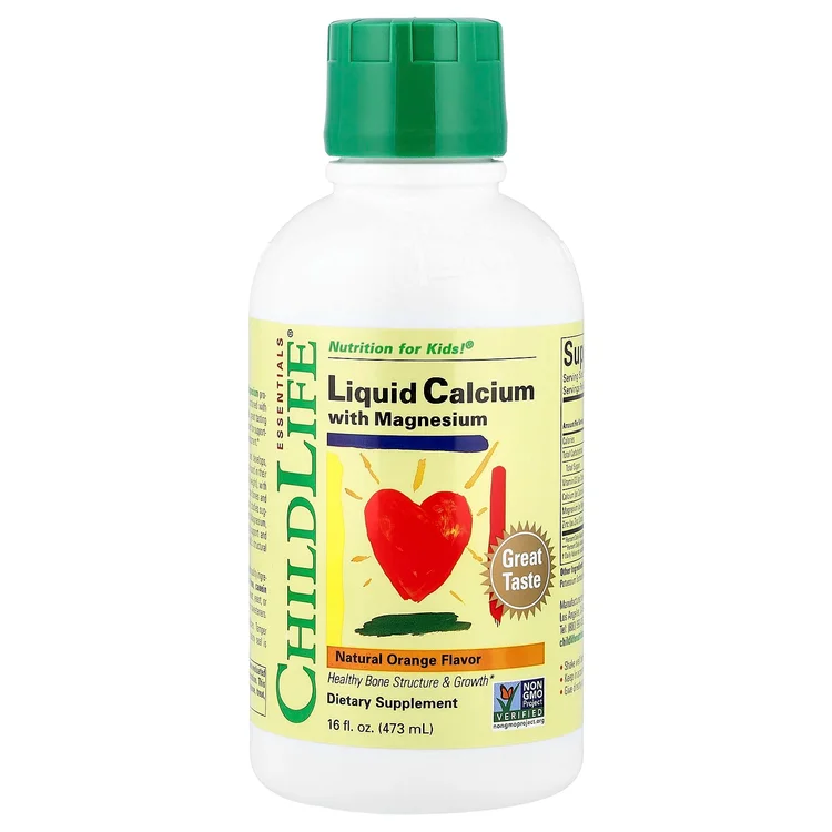 Essentials, Liquid Calcium with Magnesium, Natural Orange, 16 fl oz (473 ml) image 1