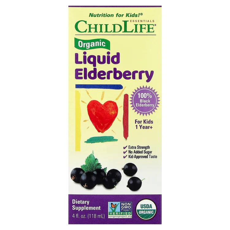 Organic Liquid Elderberry, For Kids 1 Year+, 4 fl oz (118 ml) image 1