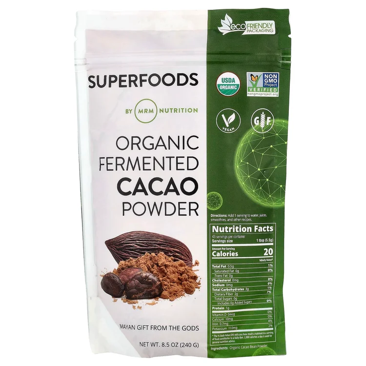 Organic Fermented Cacao Powder, 8.5 oz (240 g) image 1