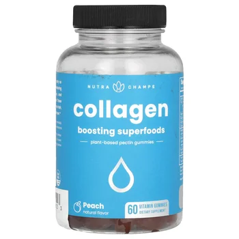 Collagen Gummies, Boosting Superfoods, Peach, 60 Vitamin Gummies