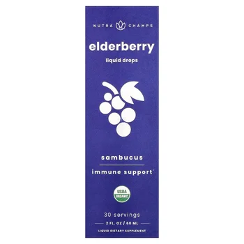 Elderberry, Sambucus, Liquid Drops, 2 fl oz (60 ml)