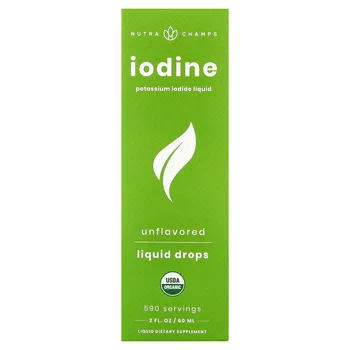 Iodine Liquid Drops, Unflavored, 2 fl oz (60 ml)