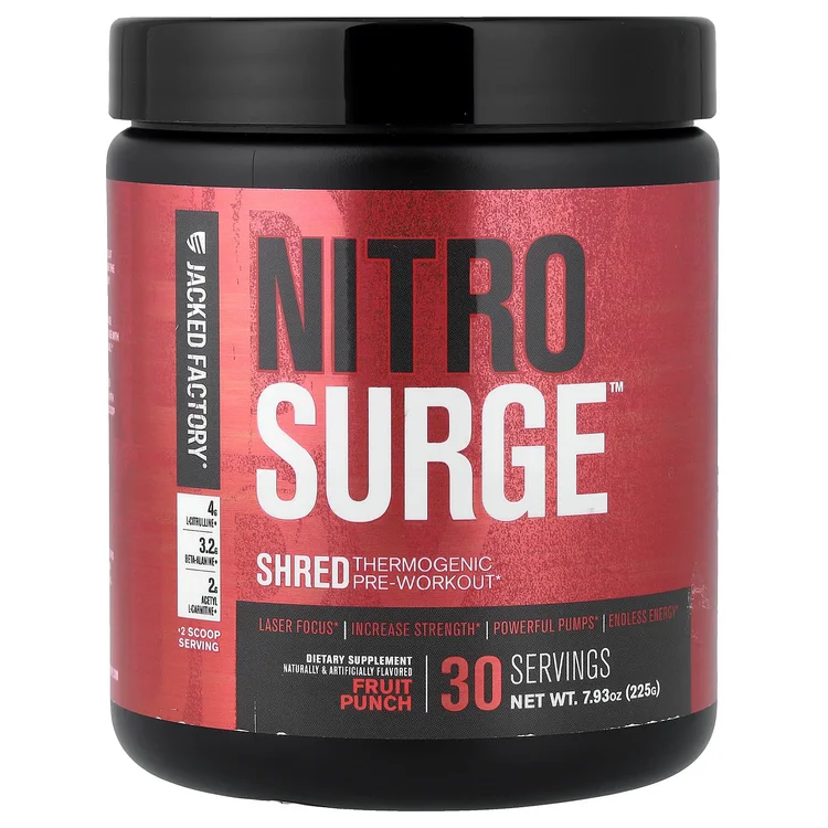 Nitro Surge™, Shred Thermogenic Pre-Workout, Fruit Punch, 7.93 oz. (225 g) image 1