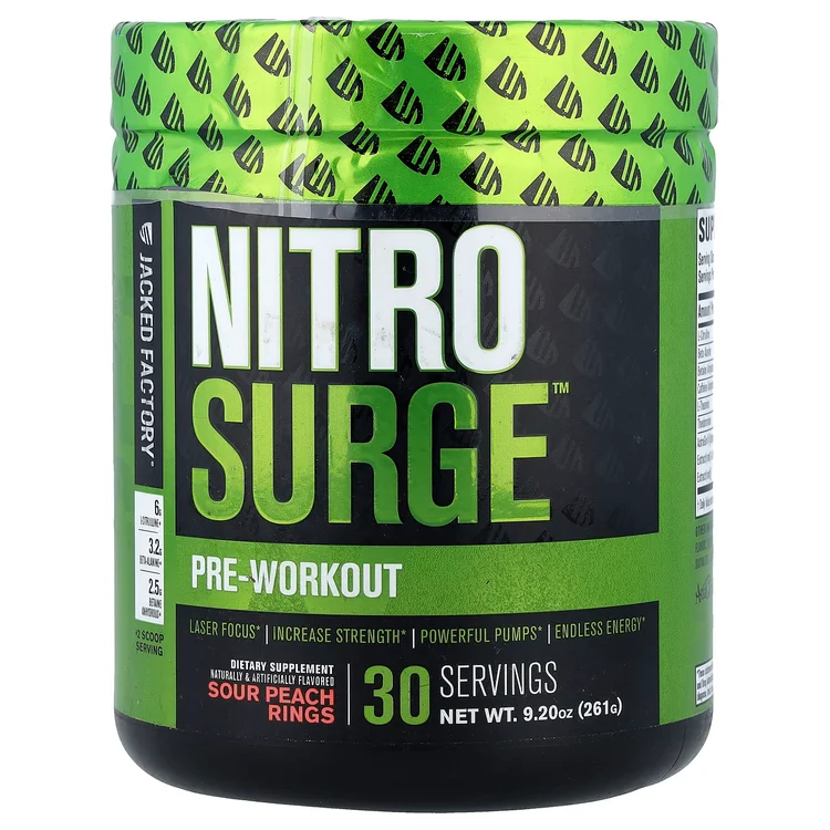 Nitro Surge™, Pre-Workout, Sour Peach Rings, 9.2 oz (261 g) image 1