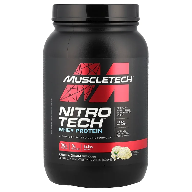 Nitro-Tech™ Whey Protein, Vanilla Cream, 2.21 lbs (1 kg) image 1