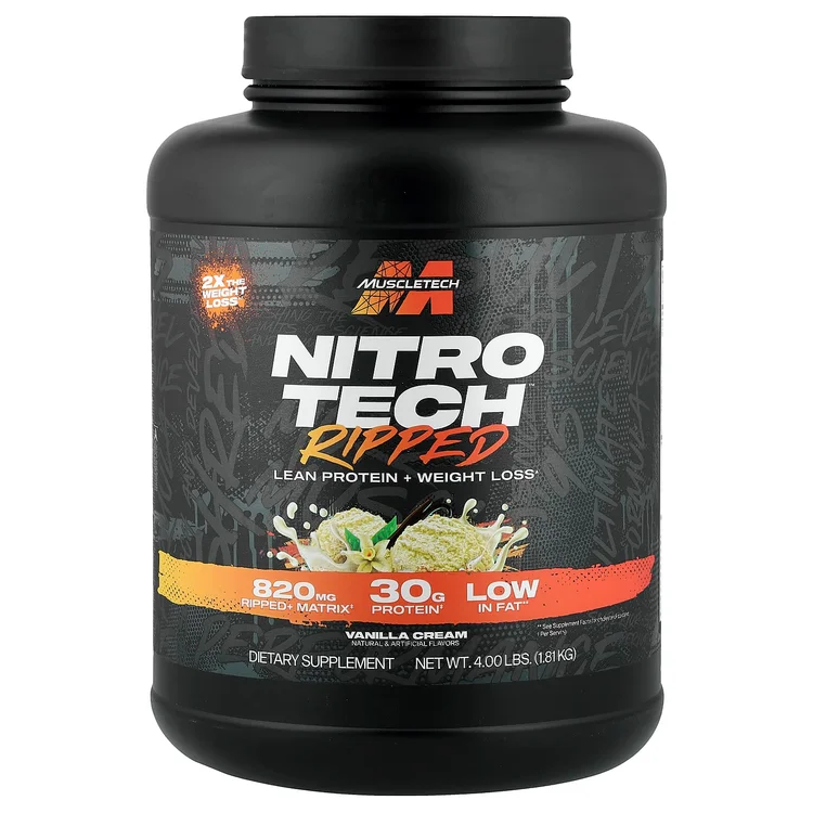 Nitro-Tech® Ripped, Lean Protein + Weight Loss, Vanilla Cream, 4 lbs (1.81 kg) image 1