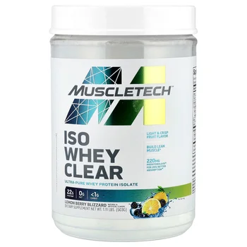ISO Whey Clear, Ultra-Pure Whey Protein Isolate, Lemon Berry Blizzard, 1.11 lbs (503 g)