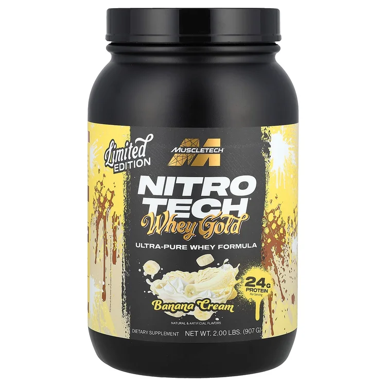 Nitro-Tech® Whey Gold, Banana Cream, 2 lbs (907 g) image 1