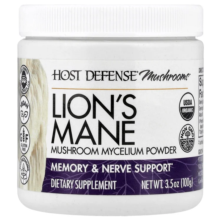 Host Defense® Mushrooms™, Lion's Mane, Mushroom Mycelium Powder, 3.5 oz (100 g) image 1