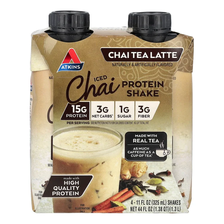 Iced Tea Latte Protein Shake, Chai, 4 Shakes, 11 fl oz (325 ml) Each image 1