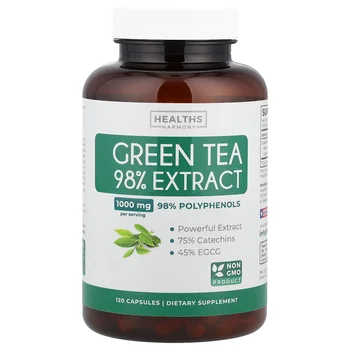 Green Tea 98% Extract, 120 Capsules (500 mg per Capsule)