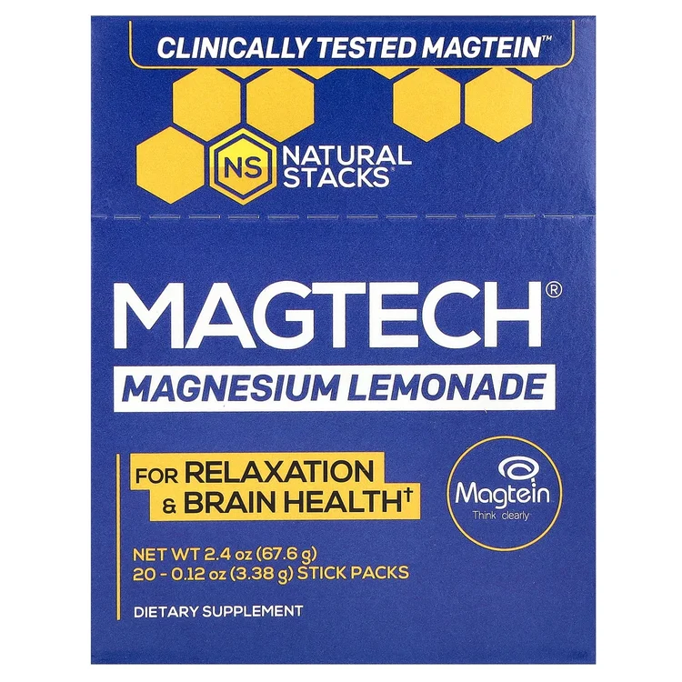 MagTech® Magnesium, Lemonade, 20 Stick Packs, 0.12 oz (3.38 g) Each image 1