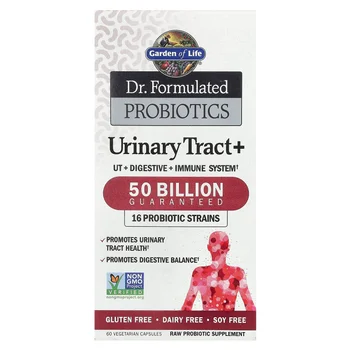 Dr. Formulated Probiotics, Urinary Tract+, 50 Billion, 60 Vegetarian Capsules