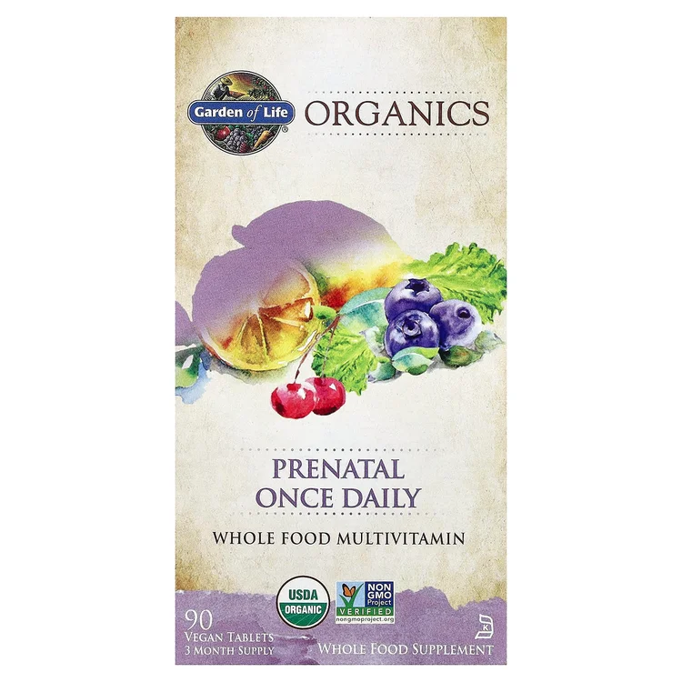 Organics, Prenatal Once Daily, 90 Vegan Tablets image 1