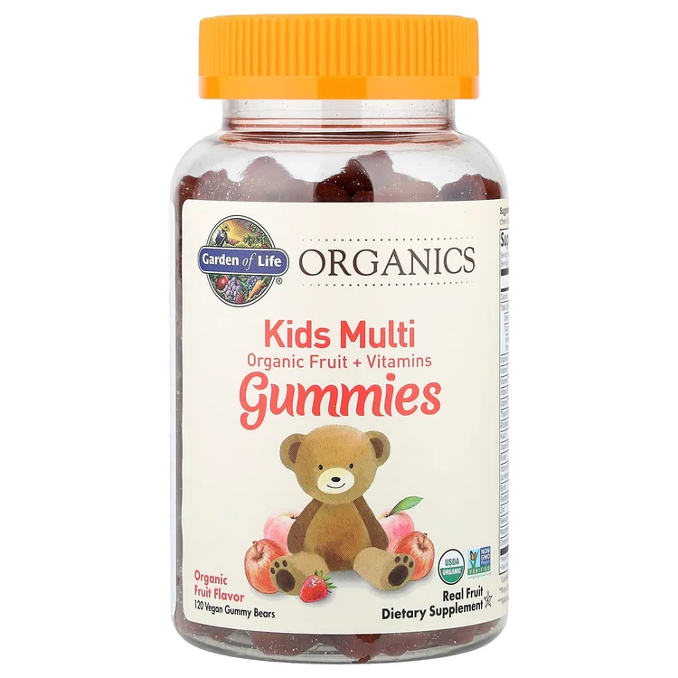 Organics, Kids Multi Gummies, Organic Fruit + Vitamins, Fruit, 120 Vegan Gummy Bears image 1