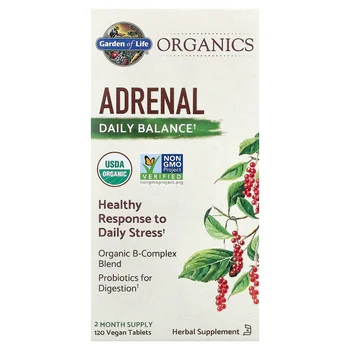 Organics, Adrenal, Daily Balance, 120 Vegan Tablets