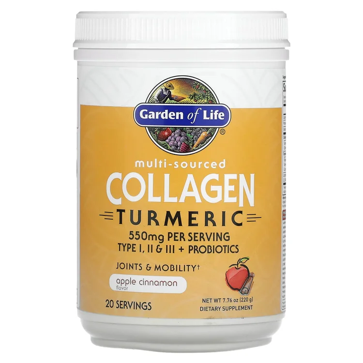 Multi-Sourced Collagen Turmeric, Apple Cinnamon, 7.76 oz (220 g) image 1