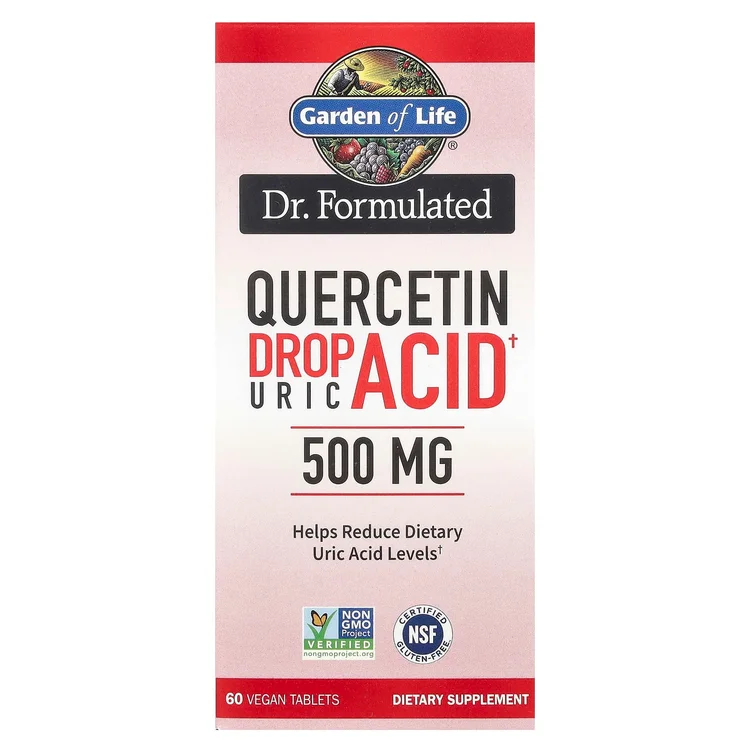Dr. Formulated, Quercetin Drop Uric Acid, 500 mg, 60 Vegan Tablets image 1
