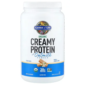 Organic Creamy Protein with Oatmilk Powder, Vanilla Cookie, 1 lb 14.34 oz (860 g)