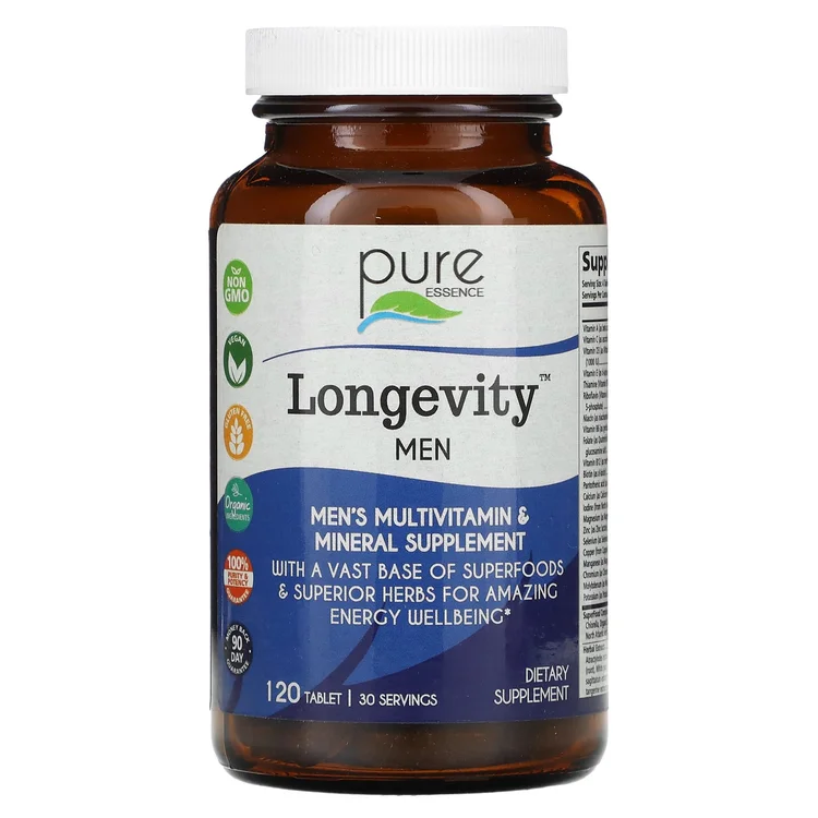 Longevity Men, Mens Multivitamin & Mineral Supplement, 120 Tablet image 1