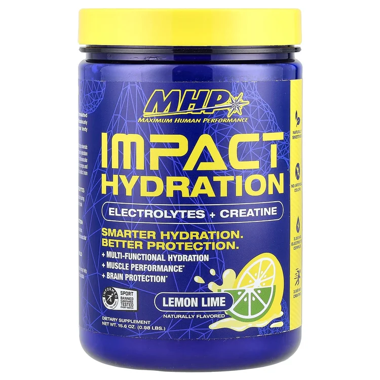 Impact Hydration, Electrolytes + Creatine, Lemon Lime, 0.98 lbs (15.6 oz) image 1