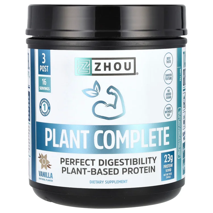 Plant Complete, Perfect Digestibility Plant-Based Protein, Vanilla, 19 oz (544 g) image 1