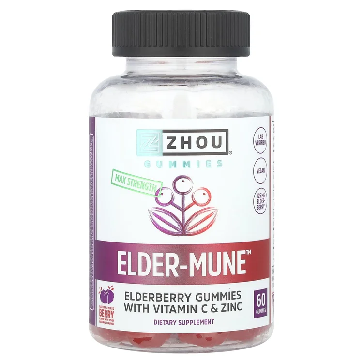 Elder-Mune™, Max Strength, Natural Mixed Berry, 60 Gummies image 1