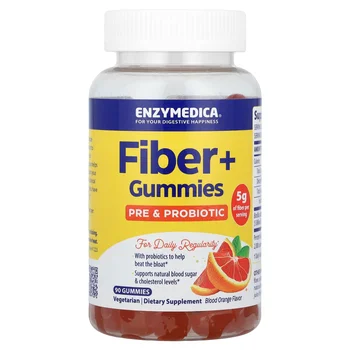 Fiber+ Gummies, Pre & Probiotic, Blood Orange, 90 Gummies
