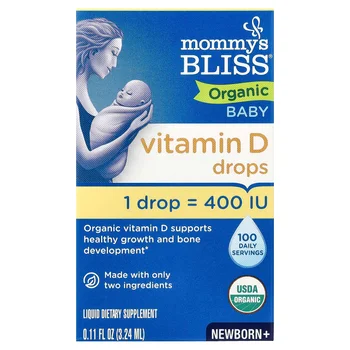 Organic Baby, Vitamin D Drops, Newborn +, 0.11 fl oz (3.24 ml)