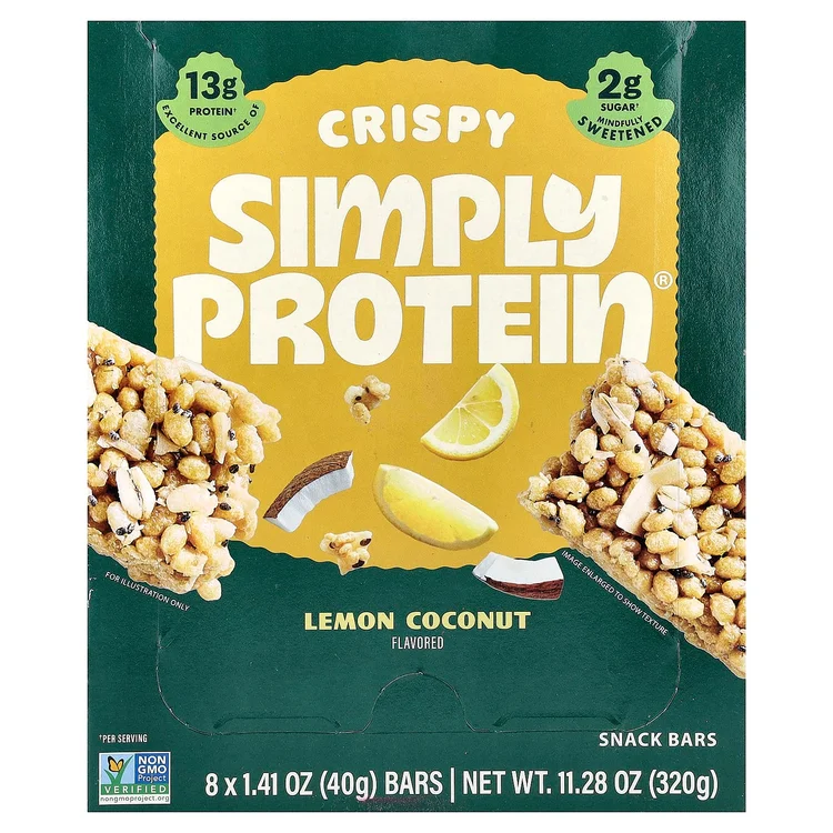 Crispy Snack Bars, Lemon Coconut, 8 Bars, 1.41 oz (40 g) Each image 1