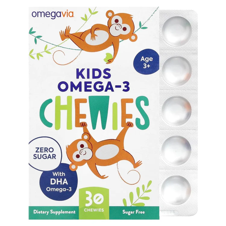 Kids Omega-3 Chewies, Age 3+, Natural Fruit, 30 Chewies image 1