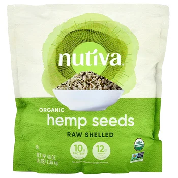 Organic Hemp Seeds, Raw Shelled, 3 lbs (1.36 kg)