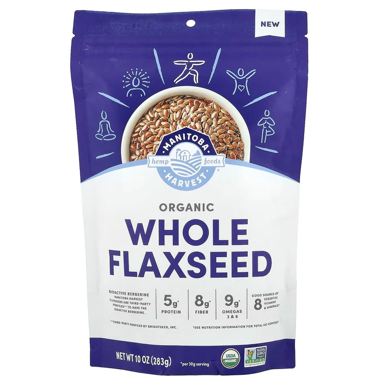 Organic Whole Flaxseed, 10 oz (283 g) image 1