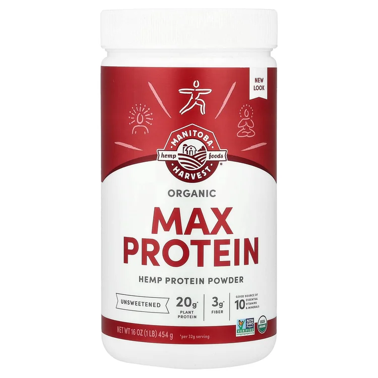 Organic Max Protein Powder, Unsweetened, 1 lb (454 g) image 1