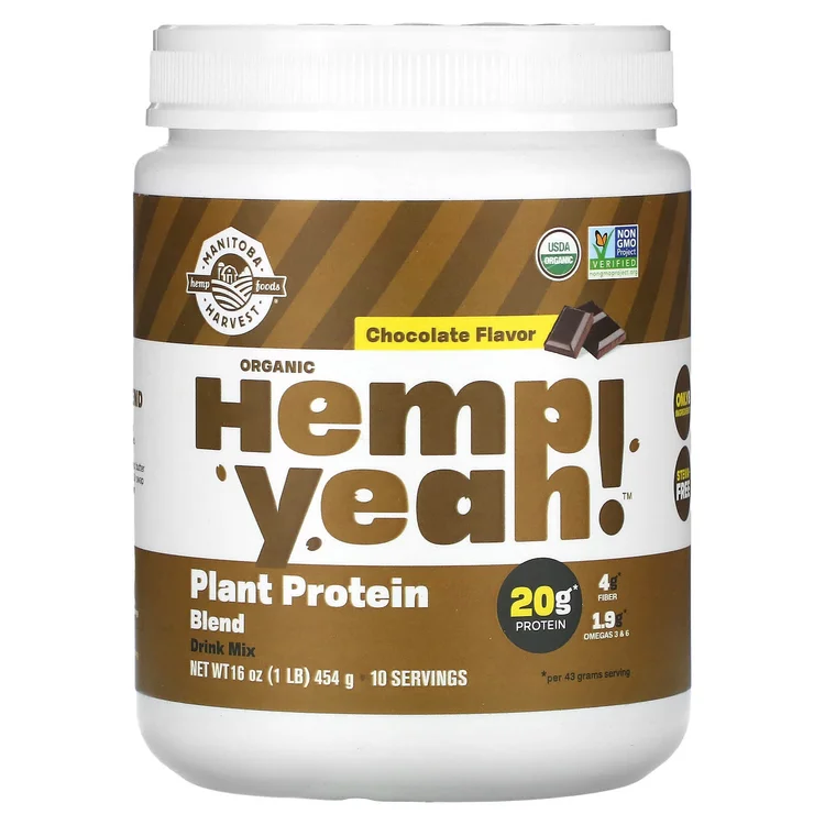 Organic Hemp Yeah!, Plant Protein Blend, Chocolate, 1 lb (454 g) image 1