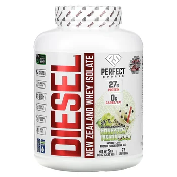 Diesel, New Zealand Whey Isolate, Bubble Milk Tea, Honeydew Melon, 5 lbs (2.27 kg)